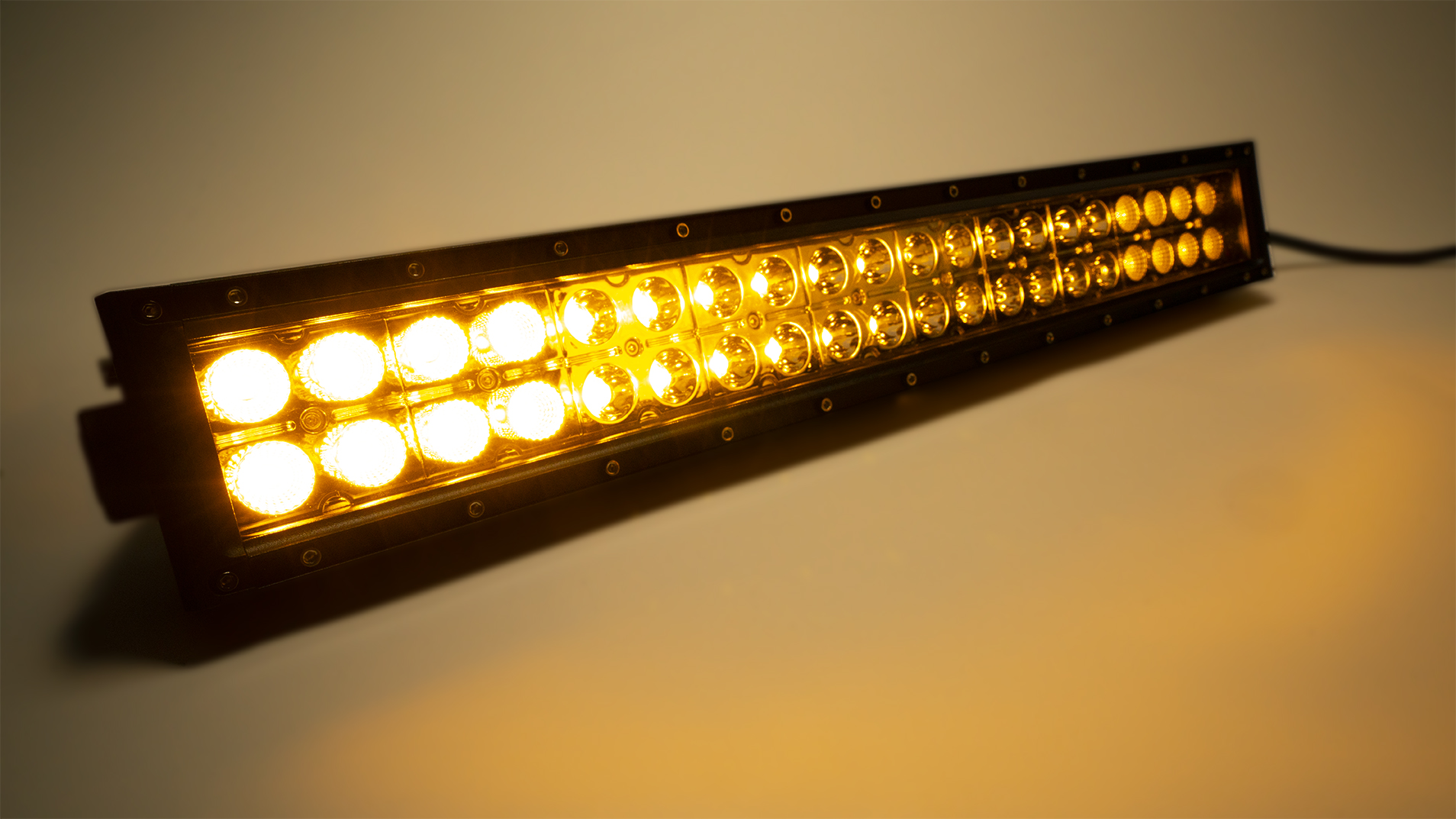 20 INCH STRAIGHT AMBER WHITE LED LIGHT BAR DUAL ROW CHROME SERIES